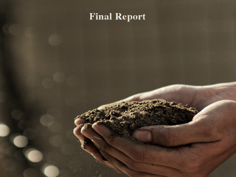 Title written with tw hands cupping earth with sunlight highlighting parts